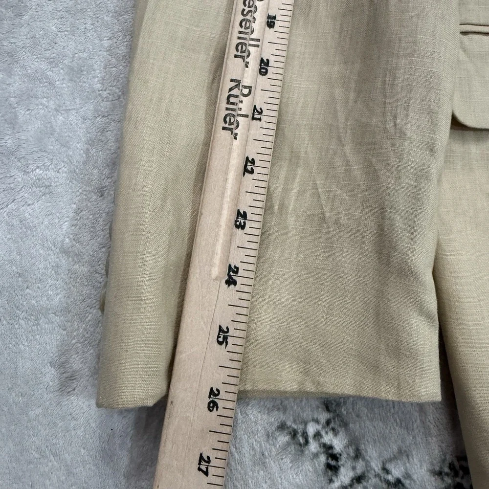 Andrew Fezza Canaan Mens Size 46R 40W 100% Linen 2 Piece Suit Beige Tan NWT